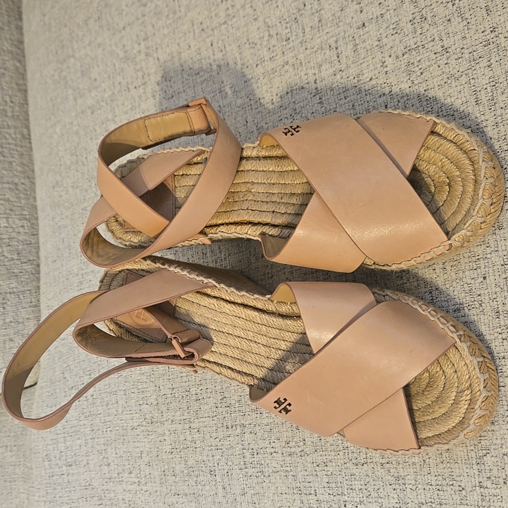 Tory Burch Bima Espadrille Wedge Sandals size 8.5